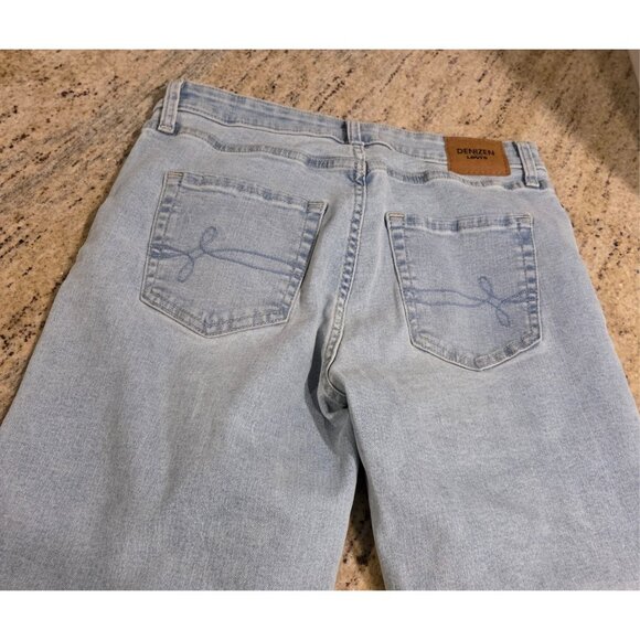 Levi's Denizen Mid Rise Boyfriend Jeans Distressed Raw Hem Denim Size 6 Pants - Picture 14 of 16